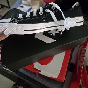 CONVERSE, UNISEX, W10, M8, BLACK, ALL STAR, Canvas Sneakers, ONLY WORN TO TRY ON